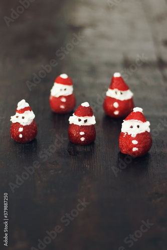 Strawberries and cream made santa claus photo