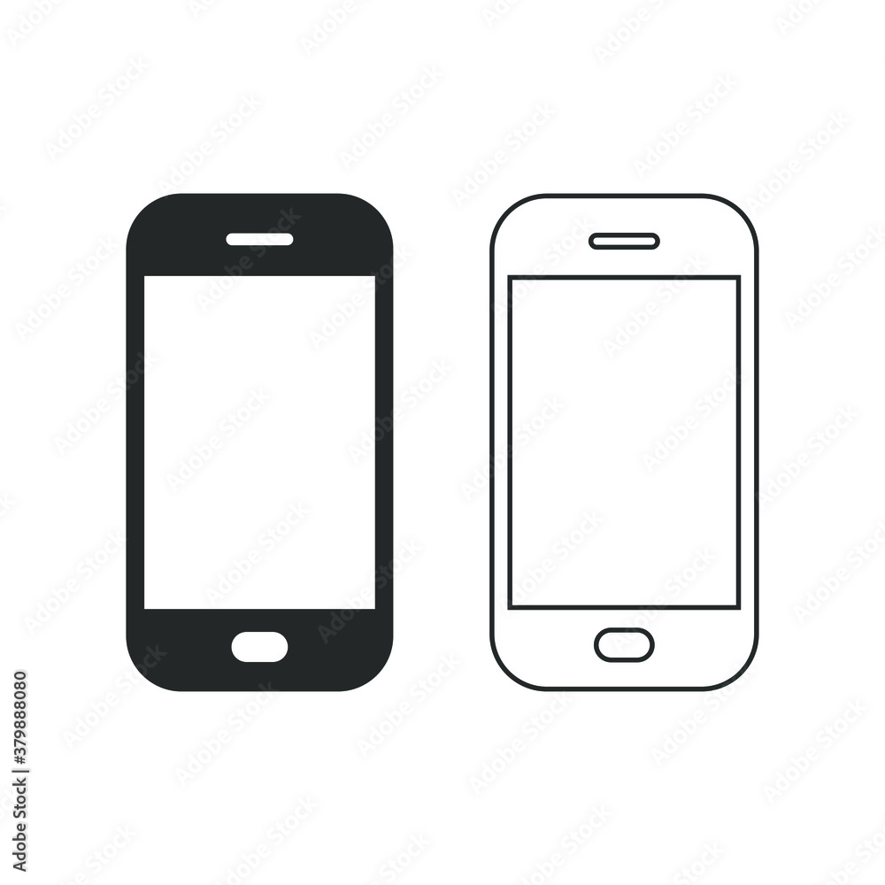 Smart phone vector icon. Web and application interface button symbol. Smartphone sign. Black telephone silhouette logo. Isolated on white background. Smart phone vector icon. Web and application interface button symbol. Smartphone sign. Black telephone silhouette logo. Isolated on white background.