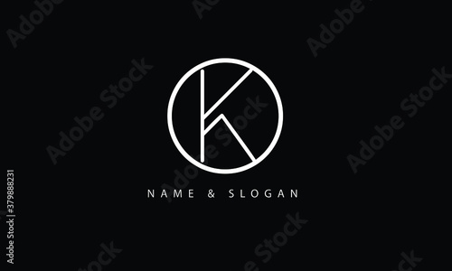 KO, OK, K, O abstract letters logo monogram