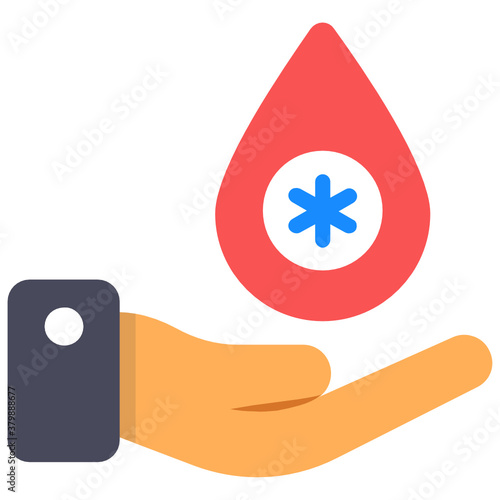 
Flat icon design of blood donation 
