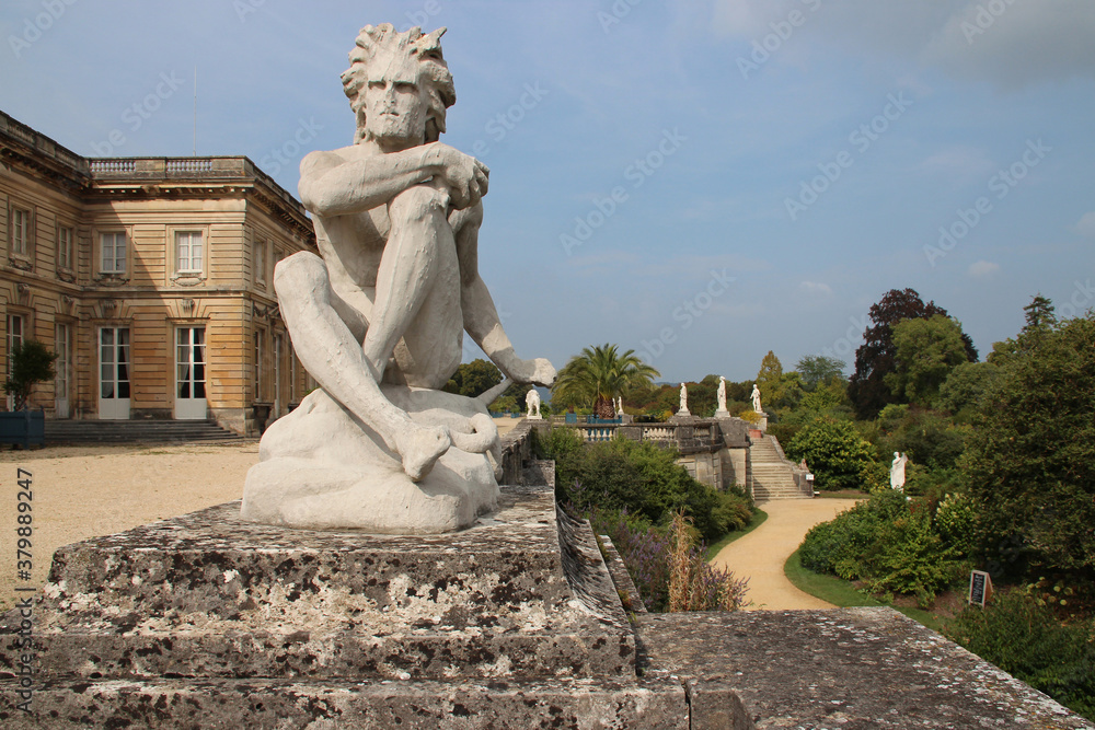 statue, palace and park of compiegne (france)