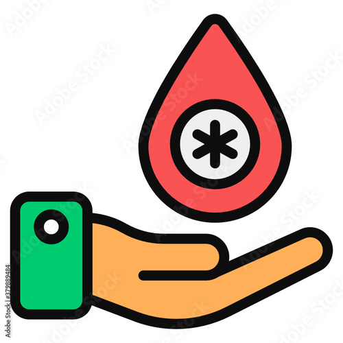 
Flat icon design of blood donation 
