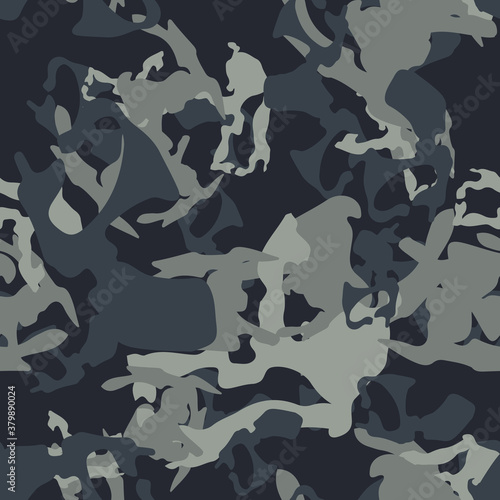 Urban camouflage of various shades of blue and grey colors