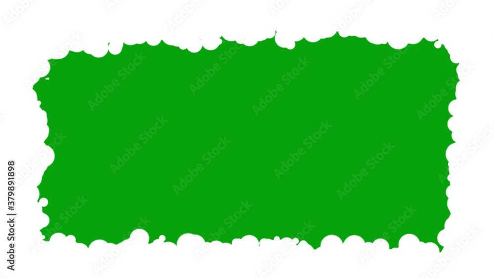 White clouds frame motion graphics with green screen background White clouds frame motion graphics with green screen background