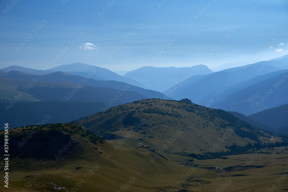 Alpine landscape with mountain peaks