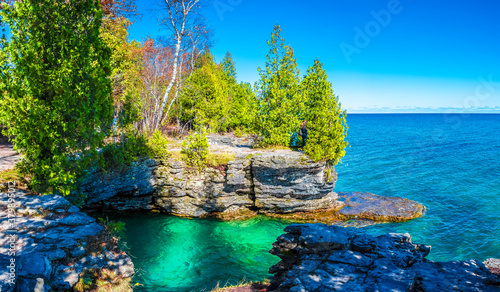 Quadro em tela Cave Point Country Park at Door County in Wisconsin