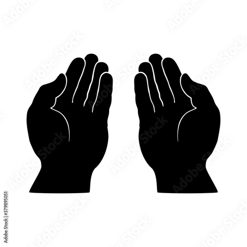 Human hand, palm. Vector illustration isolated on white background.
