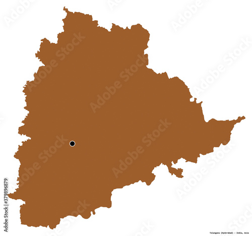 Telangana  state of India  on white. Pattern