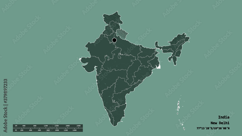Location of Uttarakhand, state of India,. Administrative