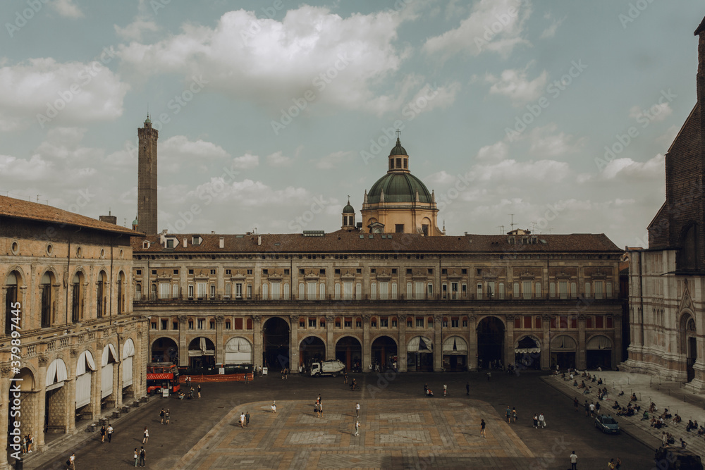 A panoramic view of main square - bologna, italy