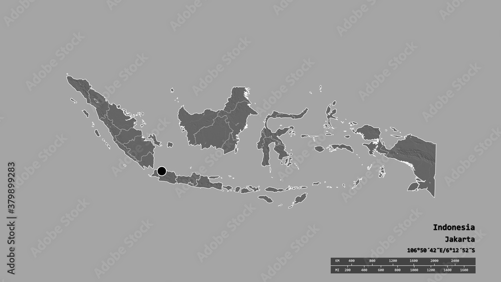 Location of Jawa Tengah, city of Indonesia,. Bilevel Location of Jawa Tengah, city of Indonesia,. Bilevel