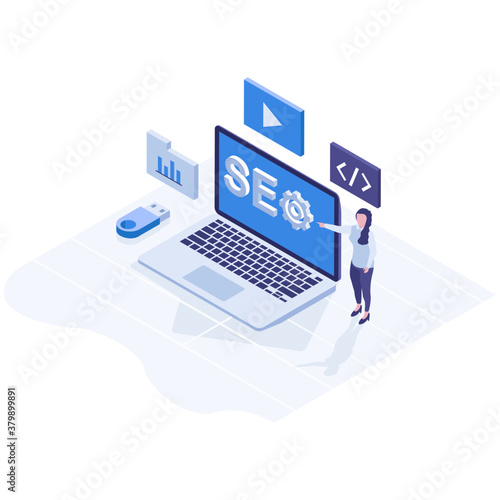 
Isometric design of search engine optimization 
