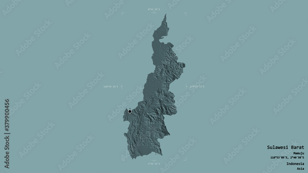 Sulawesi Barat - Indonesia. Bounding box. Administrative Sulawesi Barat - Indonesia. Bounding box. Administrative
