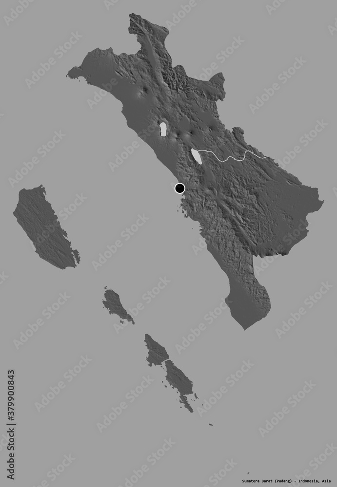 Sumatera Barat, province of Indonesia, on solid. Bilevel