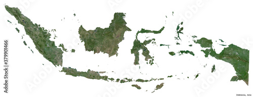 Indonesia on white. Satellite