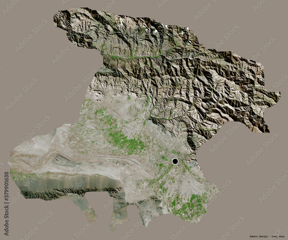 Alborz, province of Iran, on solid. Satellite