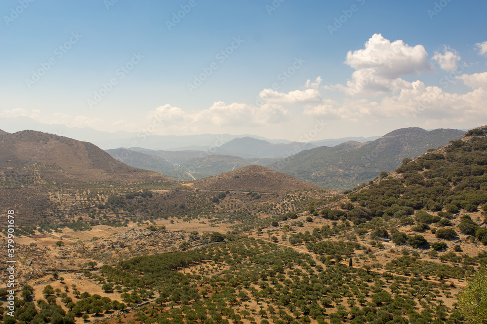Fototapeta premium Mountains on a sunny day, Landscape photo, Green Hills.