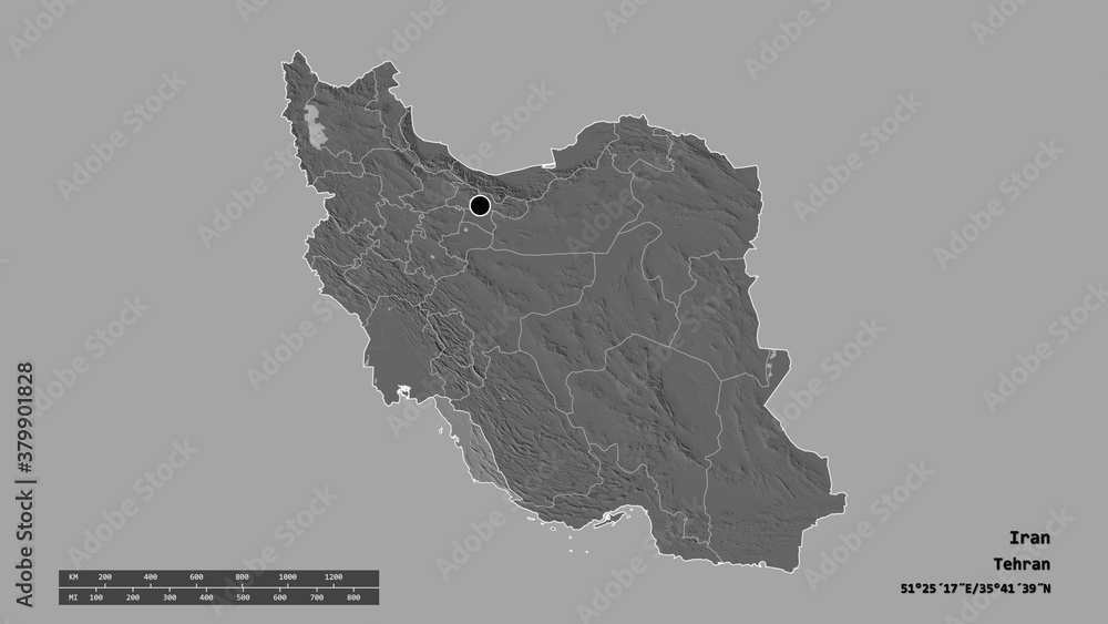 Location of Bushehr, province of Iran,. Bilevel