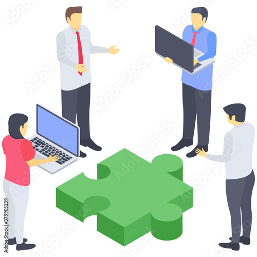 
Icon of table talk isometric design.
