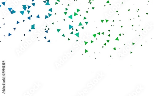 Light Blue, Green vector background with triangles. Glitter abstract illustration with triangular shapes. Pattern for busines ad, booklets, leaflets