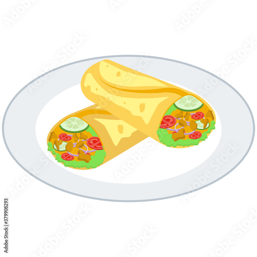 
Shawarma platter icon isolated on white background 
