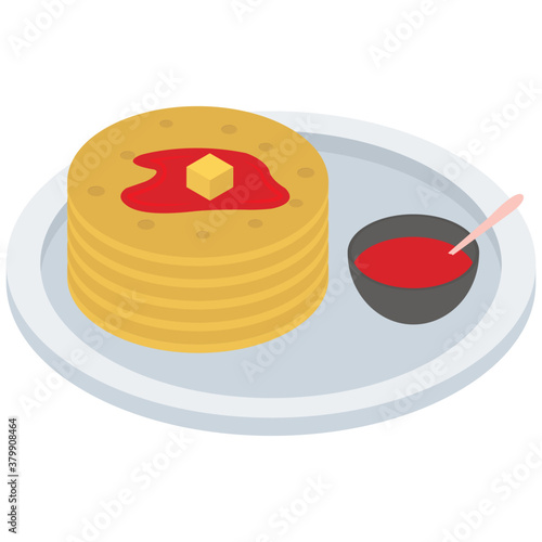 
Pancake icon in isometric vector 
