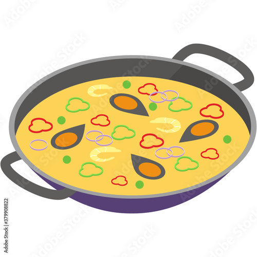 
Isometric design of paella vector 
