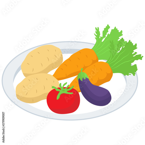 
Vegetable icon in isometric design 

