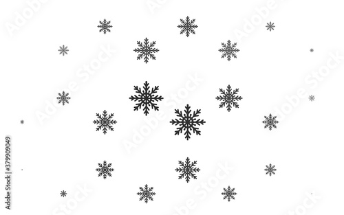 Light Silver, Gray vector texture with colored snowflakes. Snow on blurred abstract background with gradient. New year design for your ad, poster, banner.