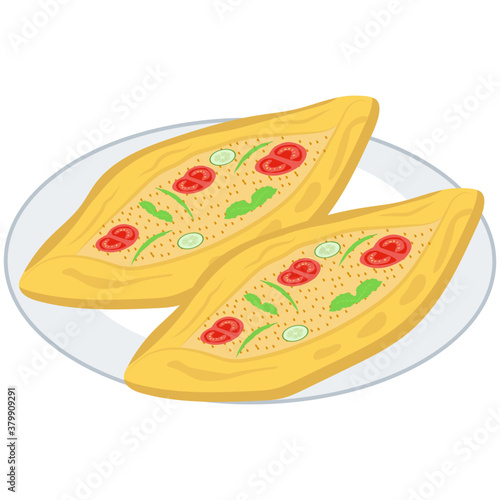 
Pide food icon in isometric design 
