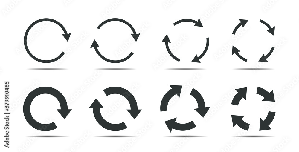 Set of grey circle arrows. Vector Icons. Graphic for website. Set of grey circle arrows. Vector Icons. Graphic for website.