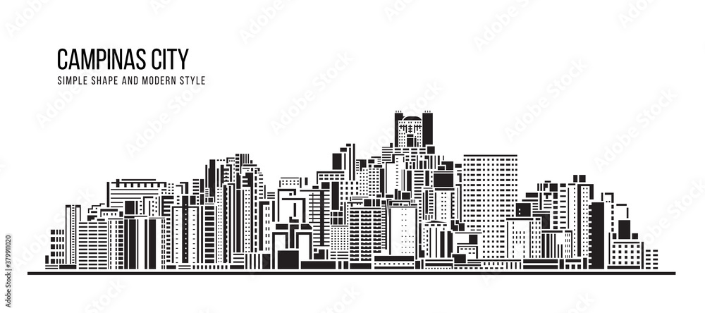 Cityscape Building Abstract shape and modern style art Vector design -  Campinas city (brazil)