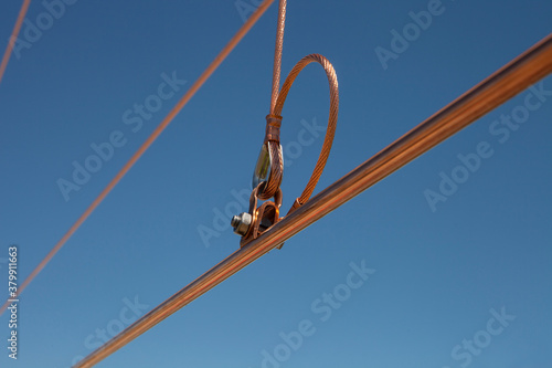 Closeup of a catenary wire photo