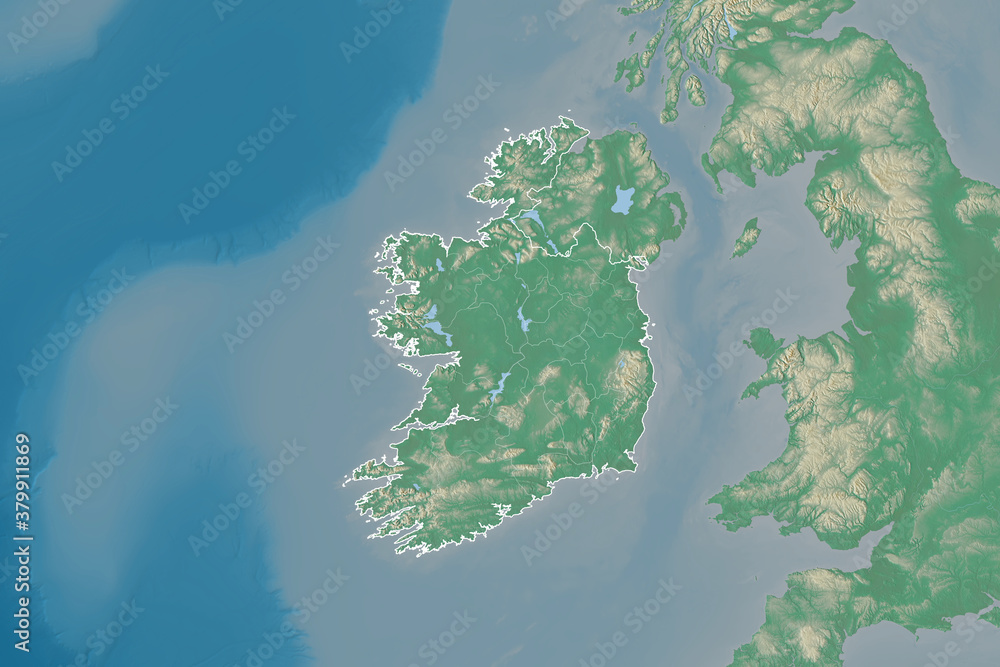Ireland borders. Relief