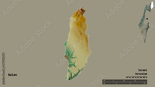 Valokuva Golan, district of Israel, zoomed. Relief