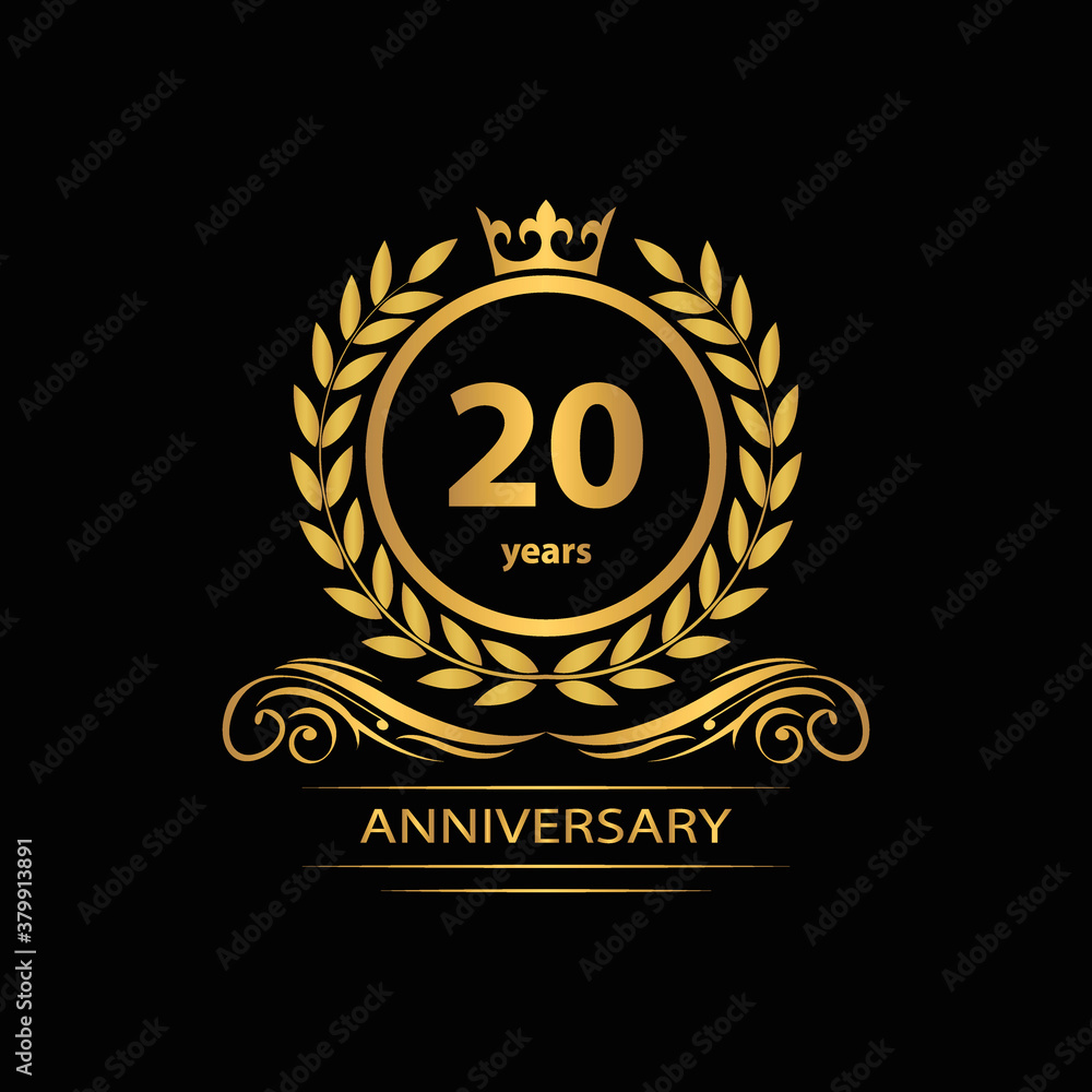 20 years anniversary vector, style for celebration, logo template 20 years anniversary vector, style for celebration, logo template
