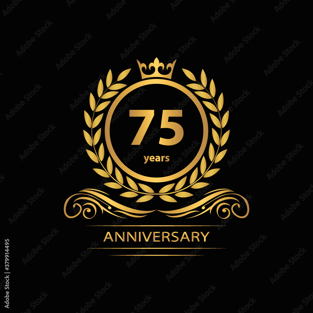 75 years anniversary vector, style for celebration, logo template 75 years anniversary vector, style for celebration, logo template