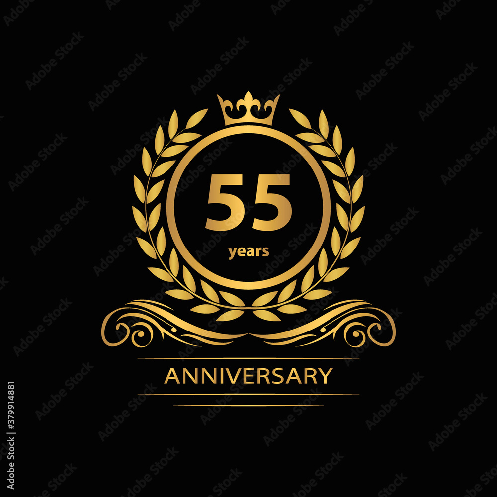Fototapeta premium 55 years anniversary vector, style for celebration, logo template