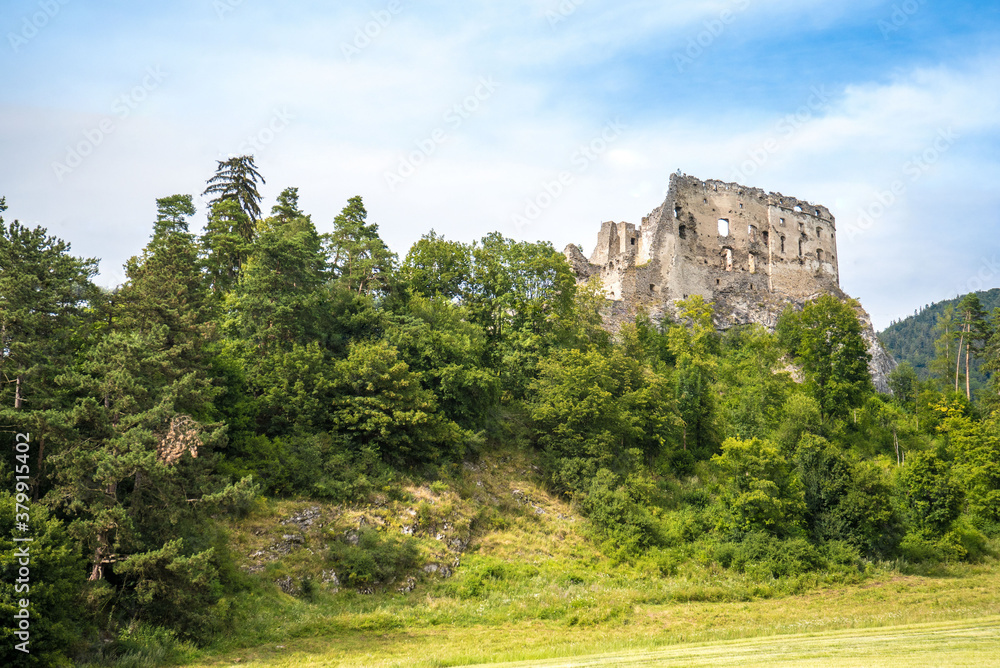 Slovakia castles. Castle Likavka. Europe. Holiday in Slovakia. Historic architecture. 