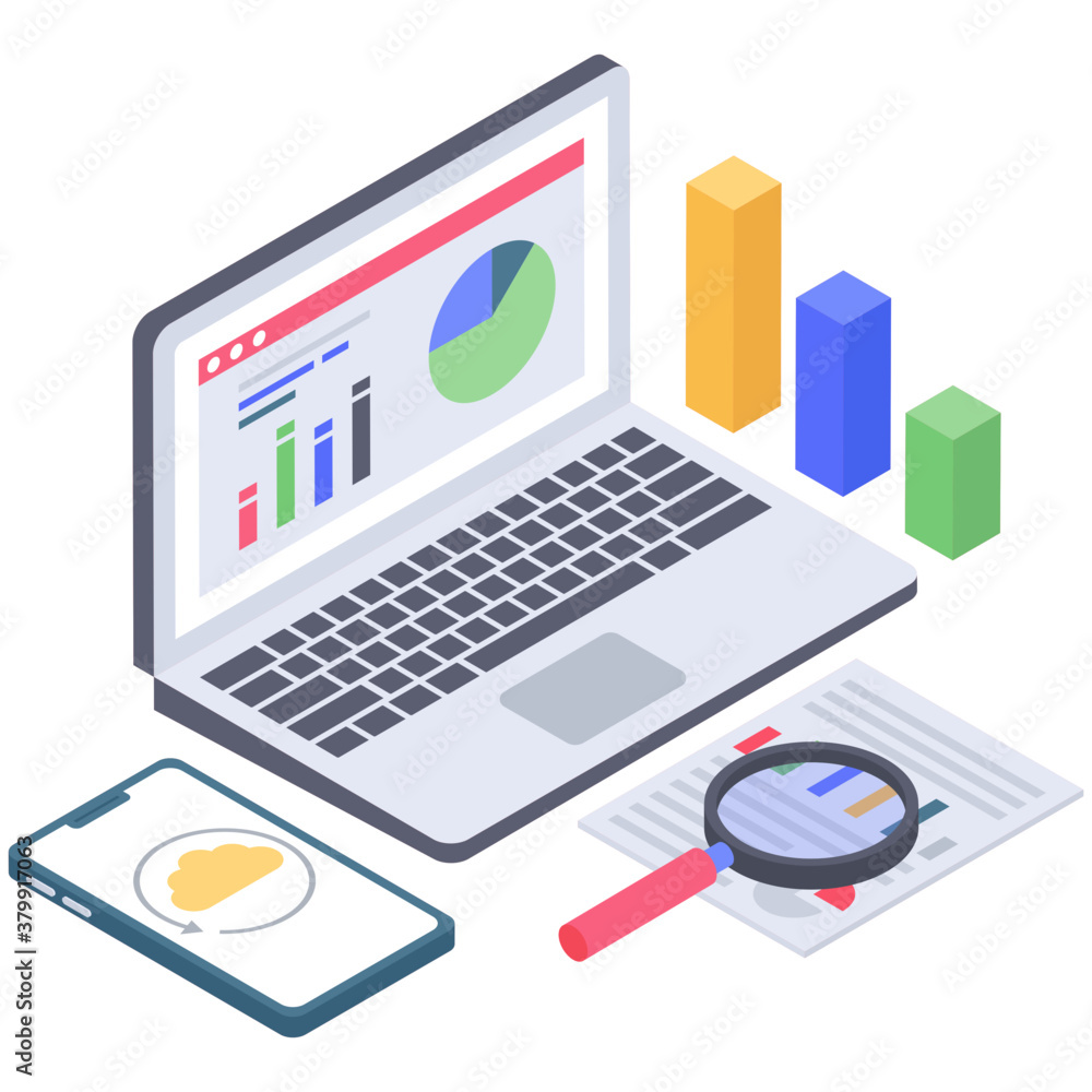 Web analysis icon isometric design
Web analysis icon isometric design