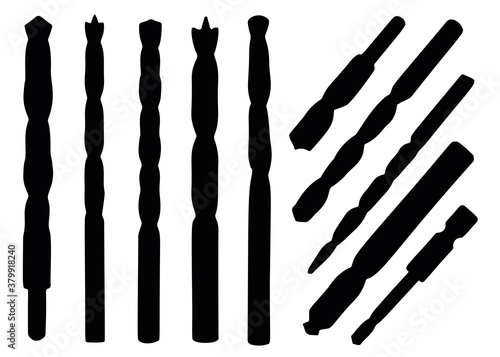 Drill bits in the set.