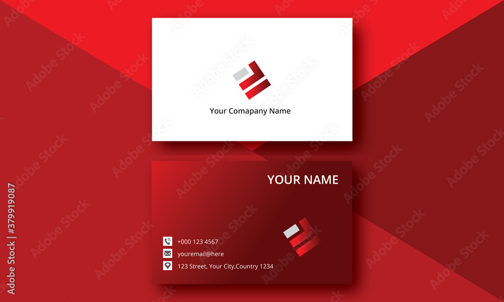 Red Color Business Card Template.Modern Business Card Design.Double-sided Visiting Card Template.2021 New Business Card Design.
