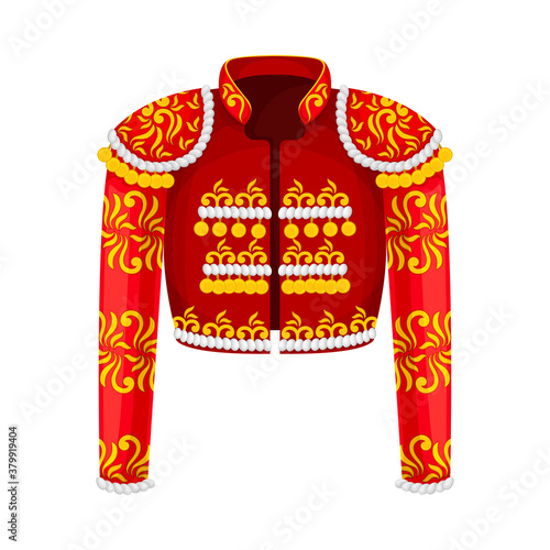 Toreador Jacket or Coat with Glowing Decoration Vector Illustration