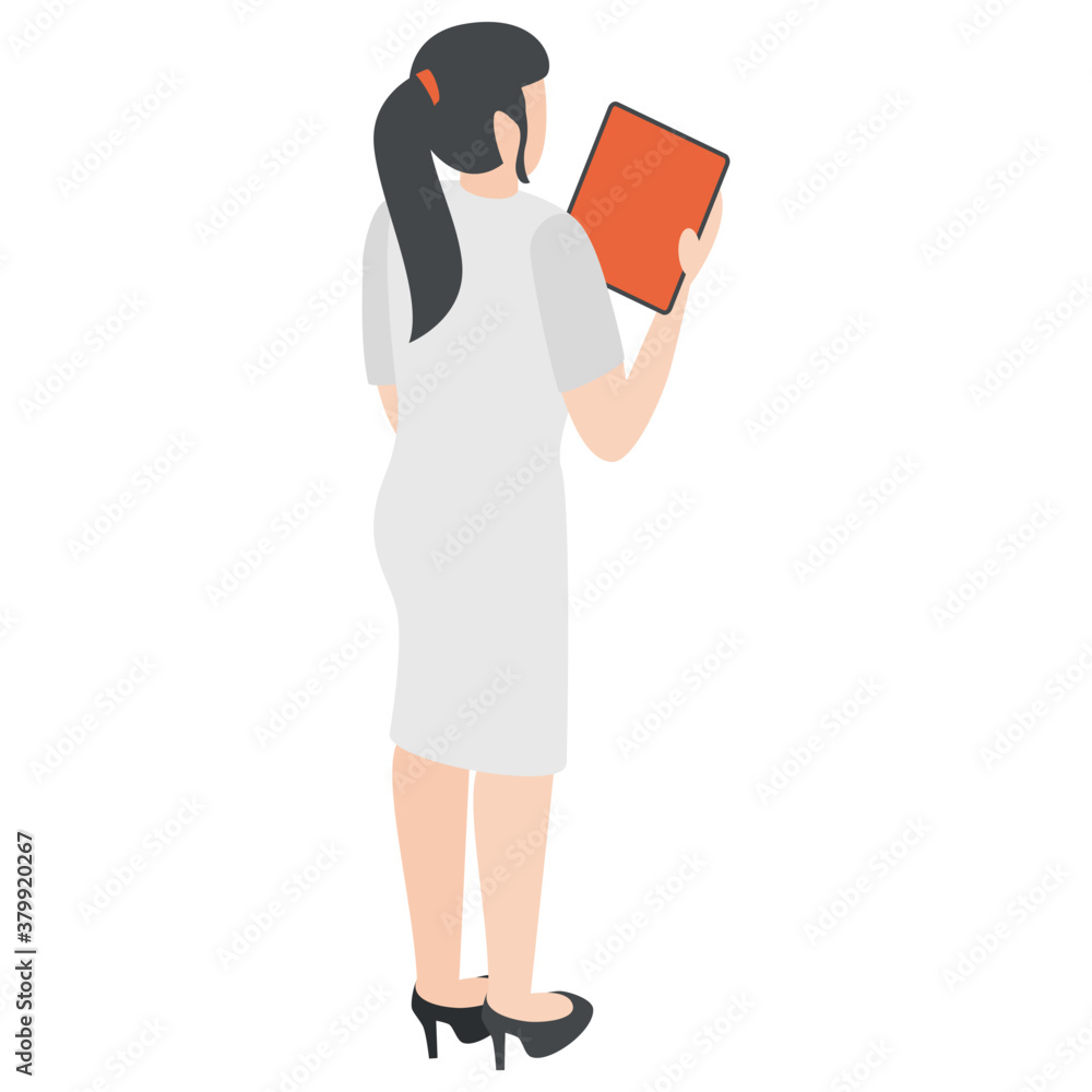 Isometric design of female employee avatar
Isometric design of female employee avatar