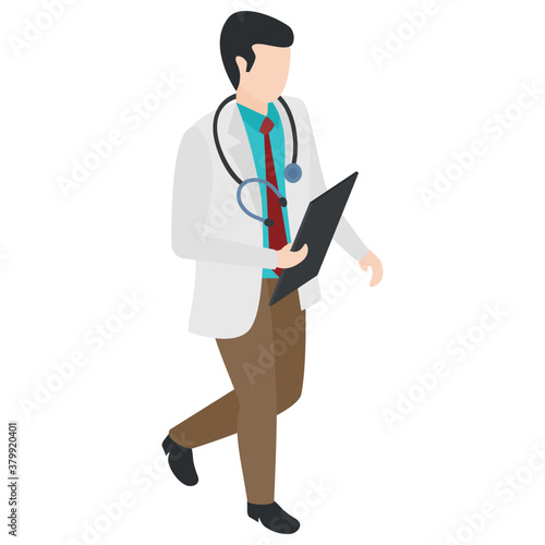 
Isometric character of male doctor 
