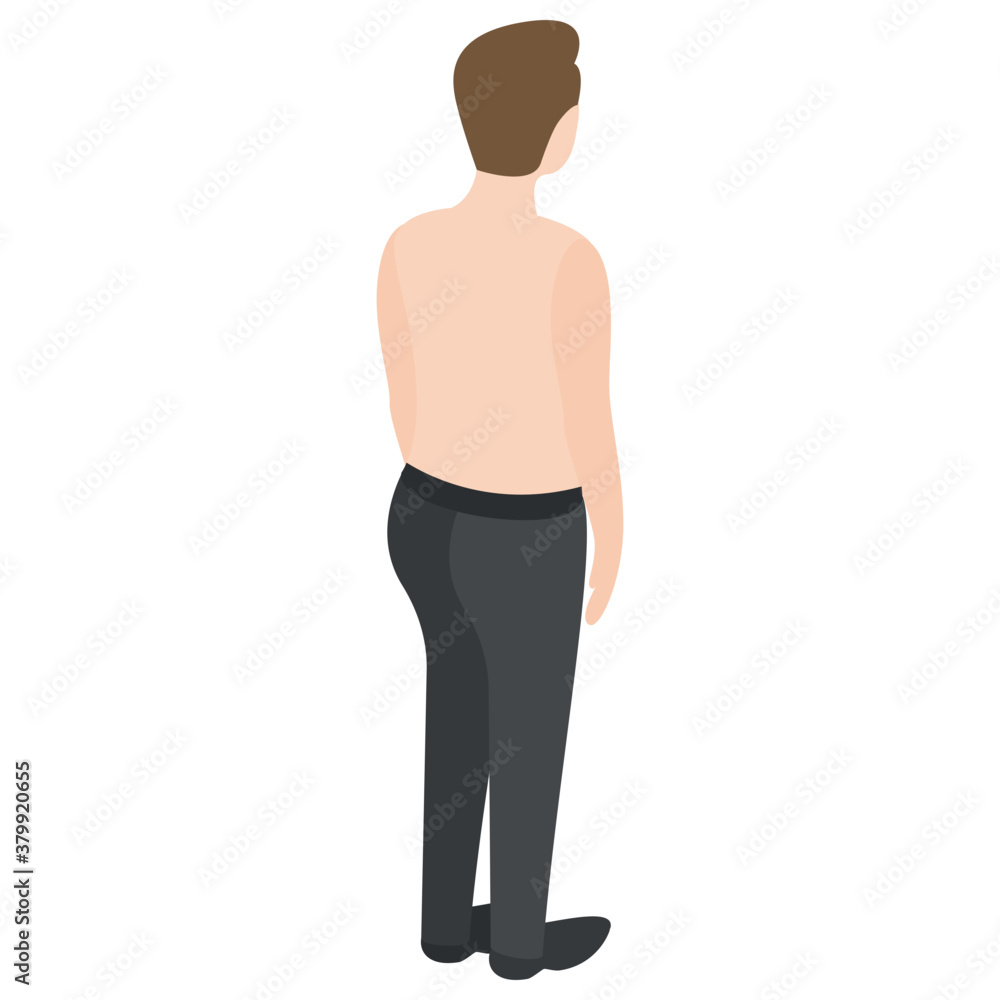 Fototapeta premium Male avatar character isometric design. 