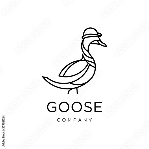 modern elegant luxury illustration goose fashionable company logo design template vector