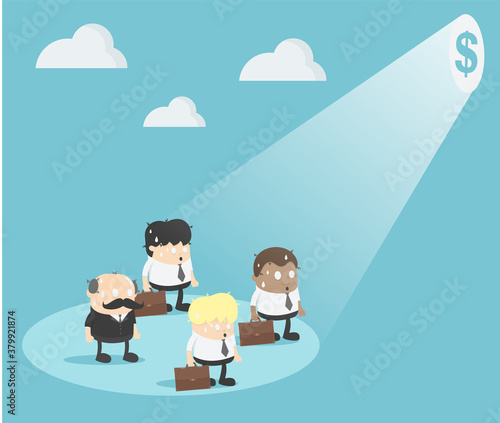 businessman who is hypnotized with money