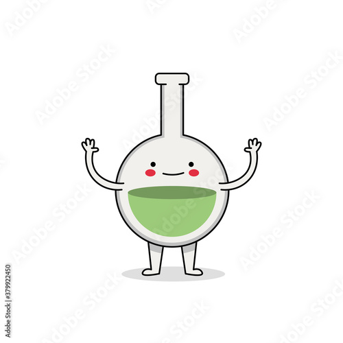 Cute Round bottom flask Cartoon Character