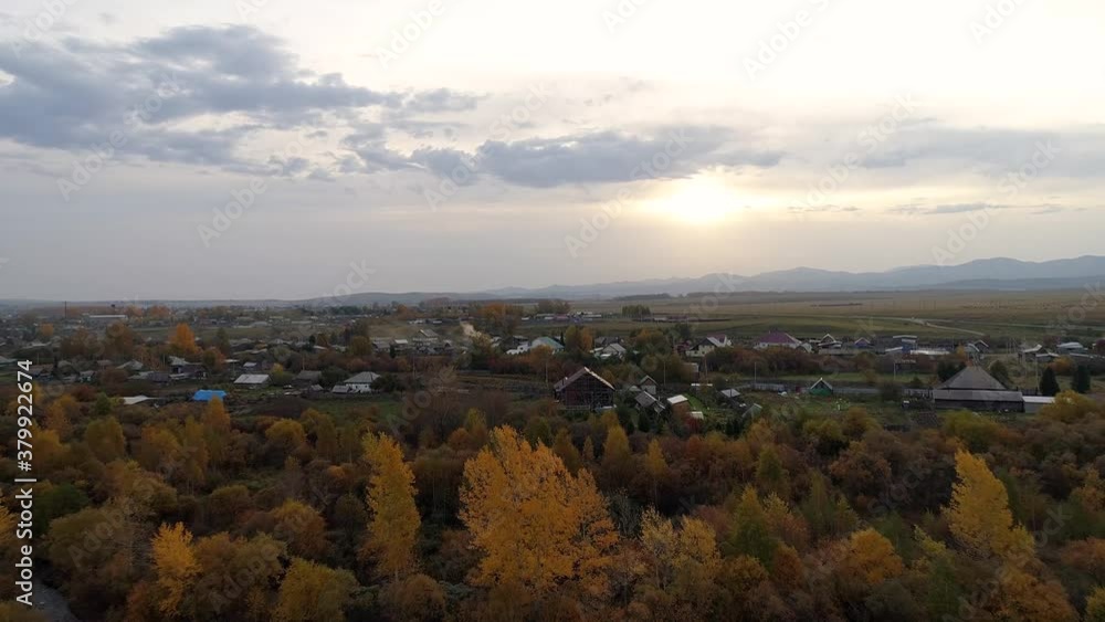 Aerial view autumn landscape Aerial view autumn landscape